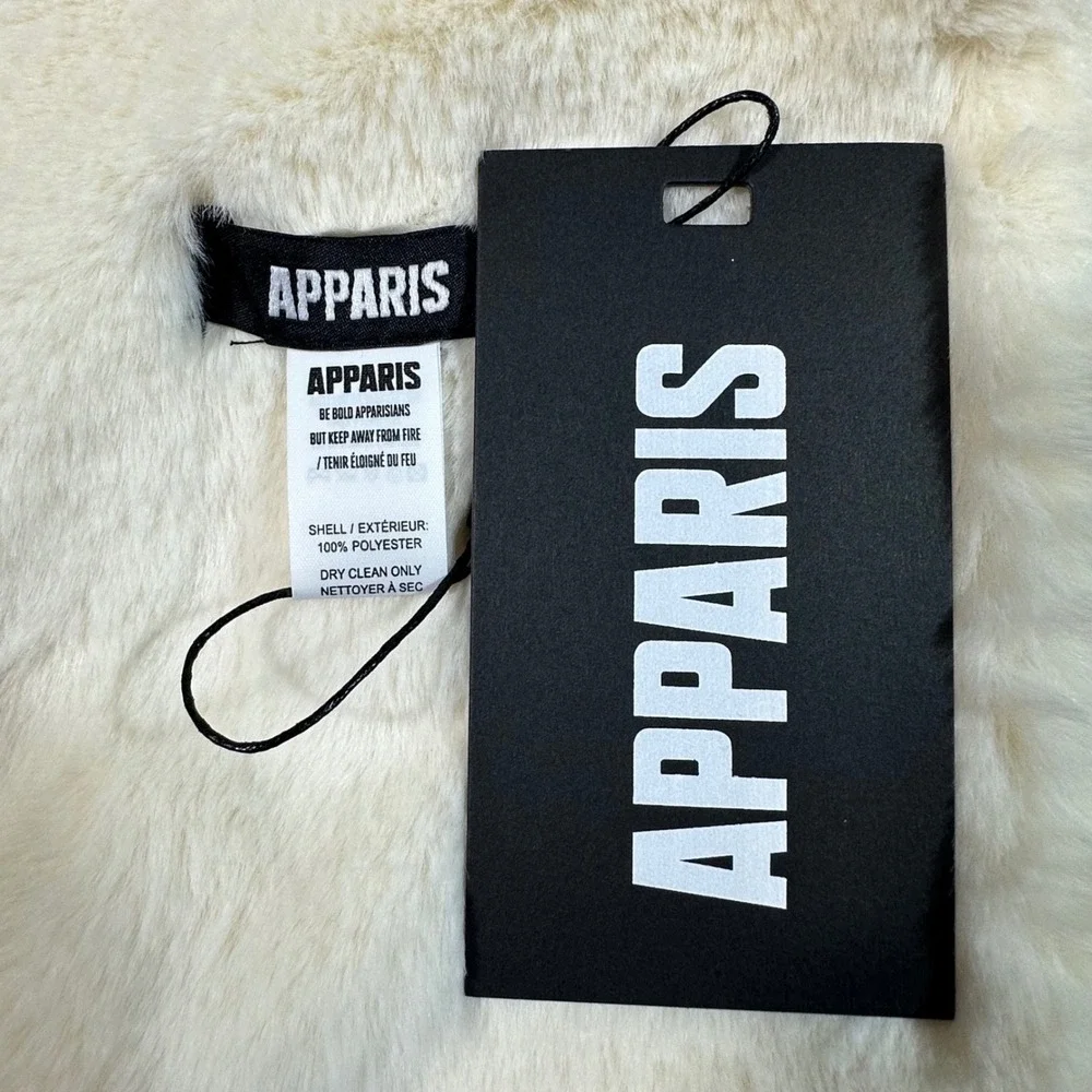 Apparis Faux Fur Scarf NWT Women NS Cream Vegan Winter Wrap F20107CM